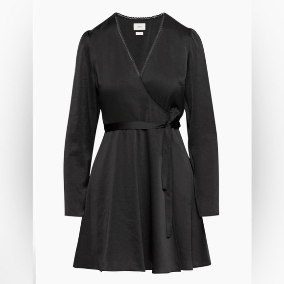 Aritzia Satin Longsleeve Dress - Picture 2 of 4